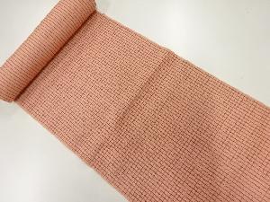 アンティーク　格子模様織出し帯地反物